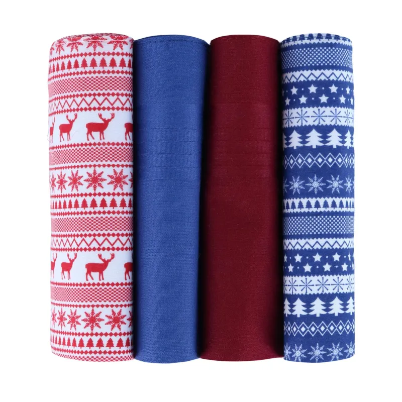 Ascentix Men's 4 Pack Cotton Christmas Novelty Hankies made by Belt Outlet