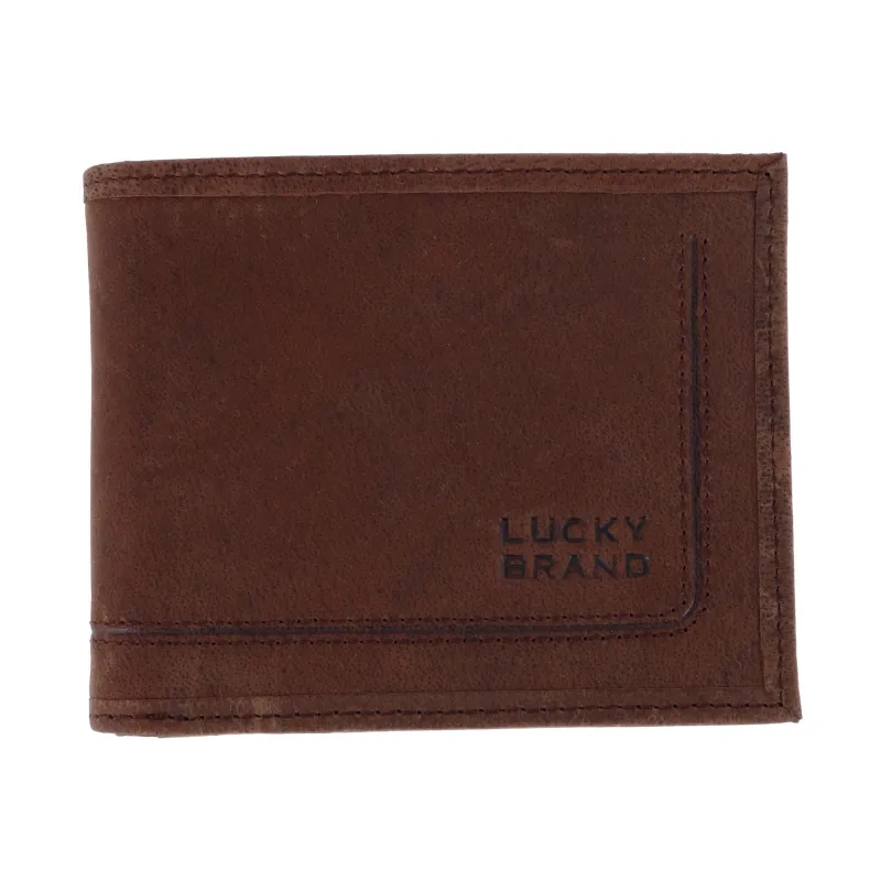 Lucky Brand Men's Grooved Bifold Wallet sold by Belt Outlet