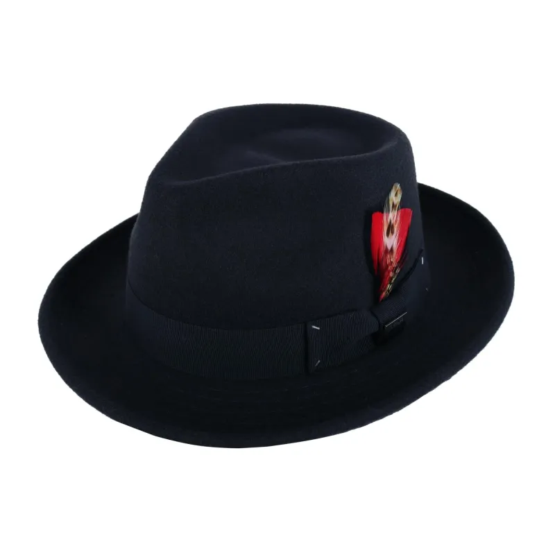 Dorfman Pacific Chester Packable Teardrop Felt Fedora sold by Belt Outlet