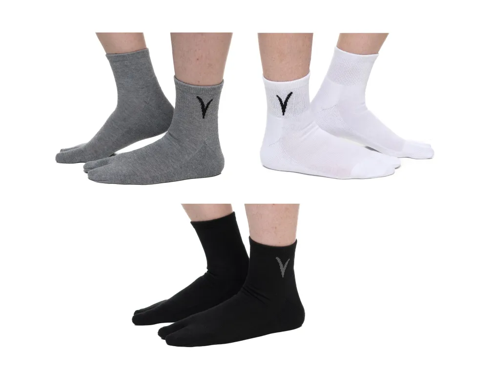 V-Toe Socks, Inc Unisex Thicker Mini Crew Solid Socks (3 Pairs) sold by Belt Outlet