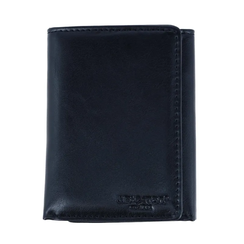 Buxton Men's RFID Distressed Vegan Leather Trifold Wallet sold by Belt Outlet
