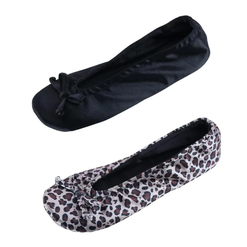 CTM® Women's Satin Ballerina Slipper House Shoe (Pack of 2) sold by Belt Outlet