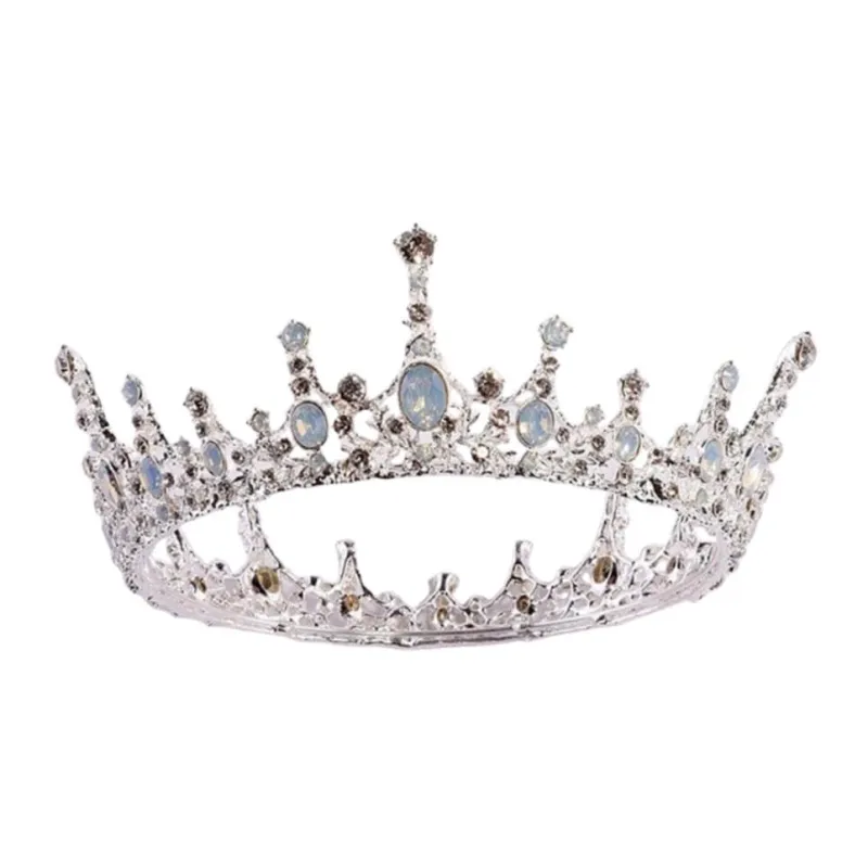 The Bullish Store Women's Moonlight Ice Queen Opal Crown Tiara in Silver or Gold made by Belt Outlet