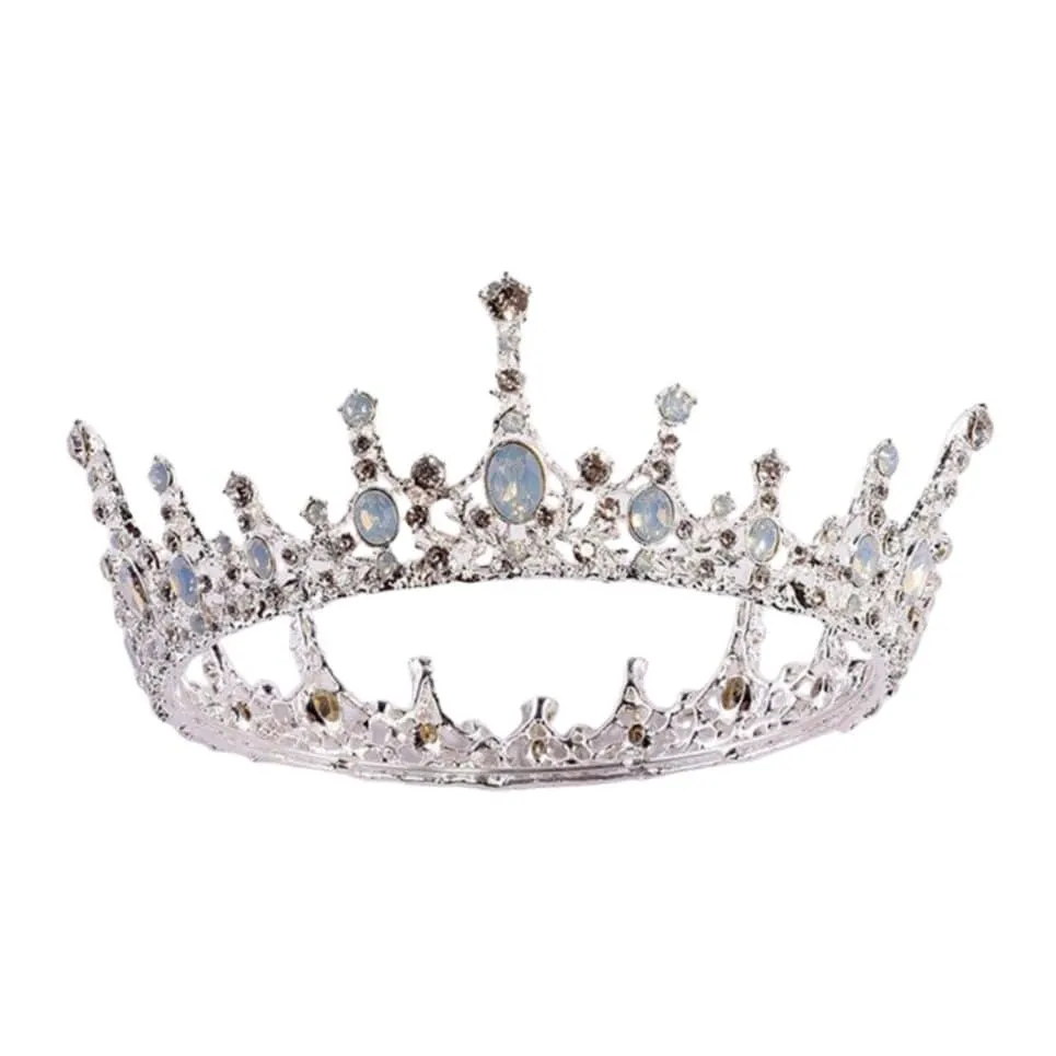 The Bullish Store Women's Moonlight Ice Queen Opal Crown Tiara in Silver or Gold sold by Belt Outlet