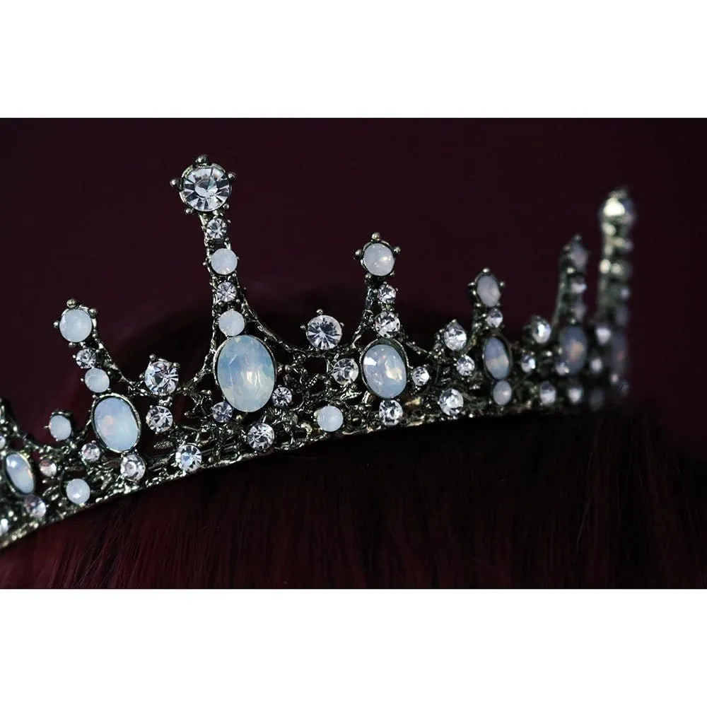 The Bullish Store Women's Moonlight Ice Queen Opal Crown Tiara in Silver or Gold sold by Belt Outlet product image thumbnail 5