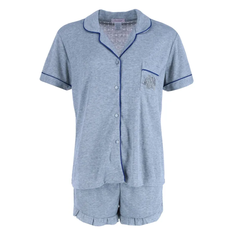Overslept Women's Shorts Pointelle Elephant Notch Pajama Set sold by Belt Outlet