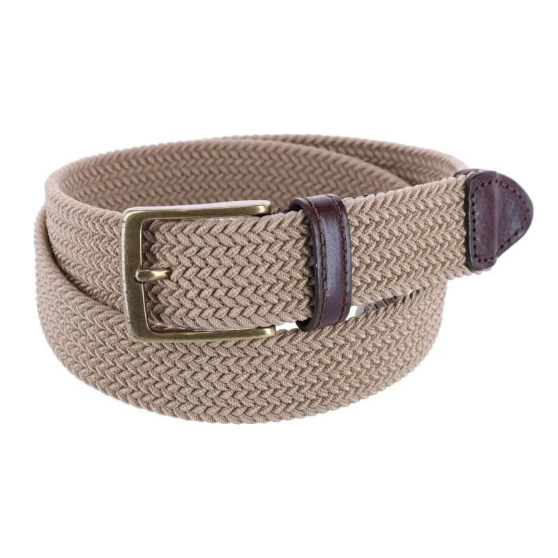 Dockers Men's Elastic Braided Stretch Belt with Leather Tabs made by Dockers