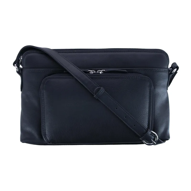 CTM® Women's Leather Shoulder Bag Purse w/ Side Organizer (Larger Version) made by Belt Outlet