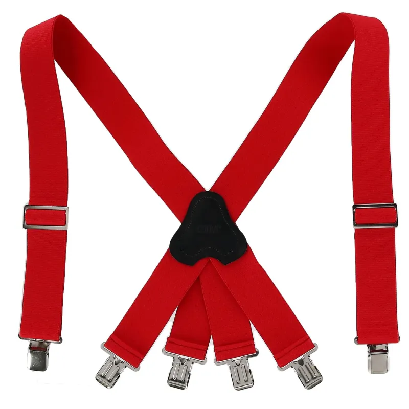 CTM® Men's Elastic Clip-End 2 Inch Fireman Suspenders made by Belt Outlet