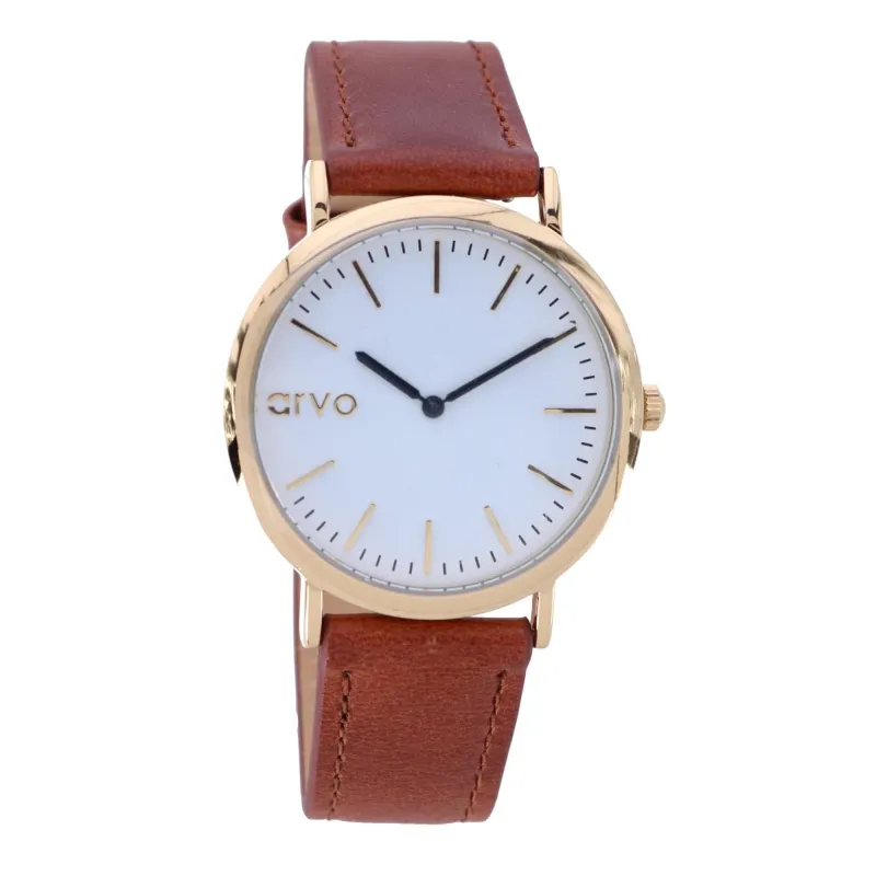 Arvo White Face Gold Time Sawyer Watch sold by Belt Outlet