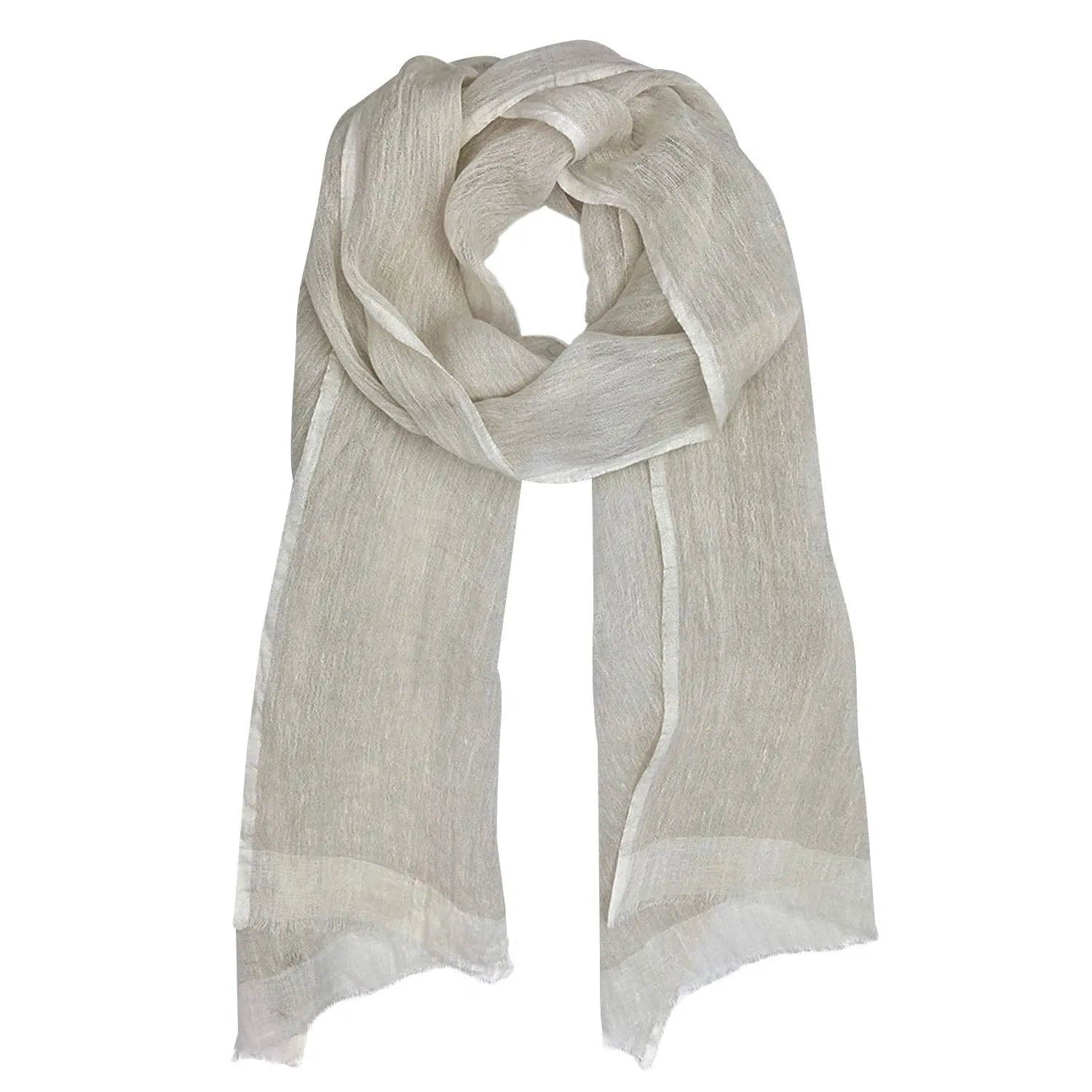 SLATE + SALT Women's Gauze Linen Two Tone Scarf sold by Belt Outlet product image thumbnail 4