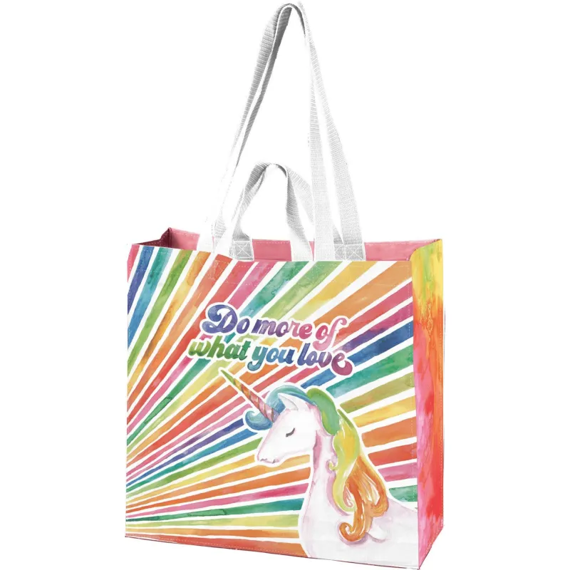 The Bullish Store Women's Unicorn Rainbow Large Market Tote Bag in '70s-'80s Design sold by Belt Outlet