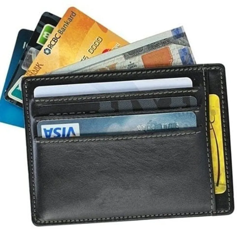 VistaShops Men's No Show Leather Wallet With RFID Protection made by Belt Outlet