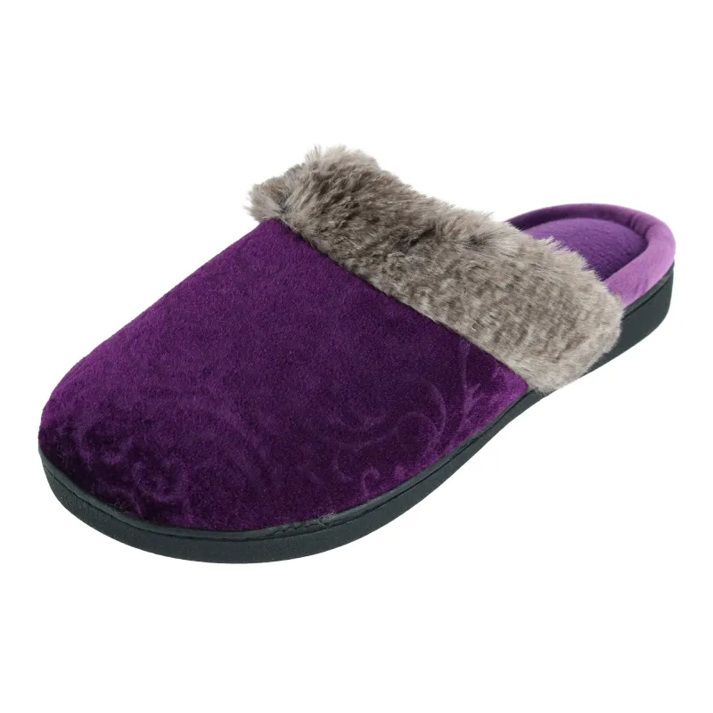 Isotoner Women's Velour Patterned Clog Slippers sold by Belt Outlet