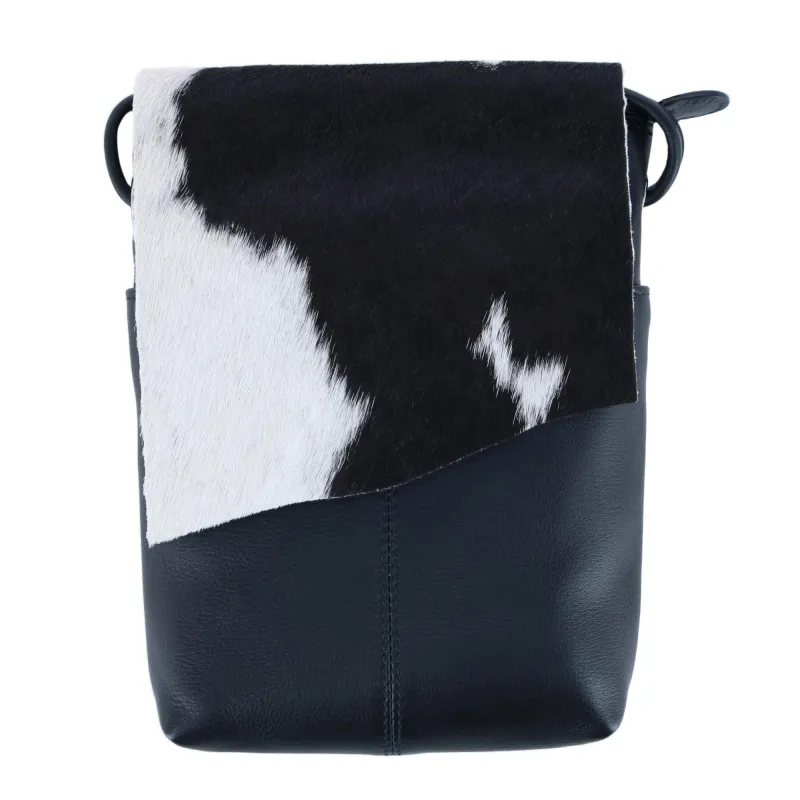 CTM® Women's Western Leather Cow Print Crossbody Purse made by Belt Outlet