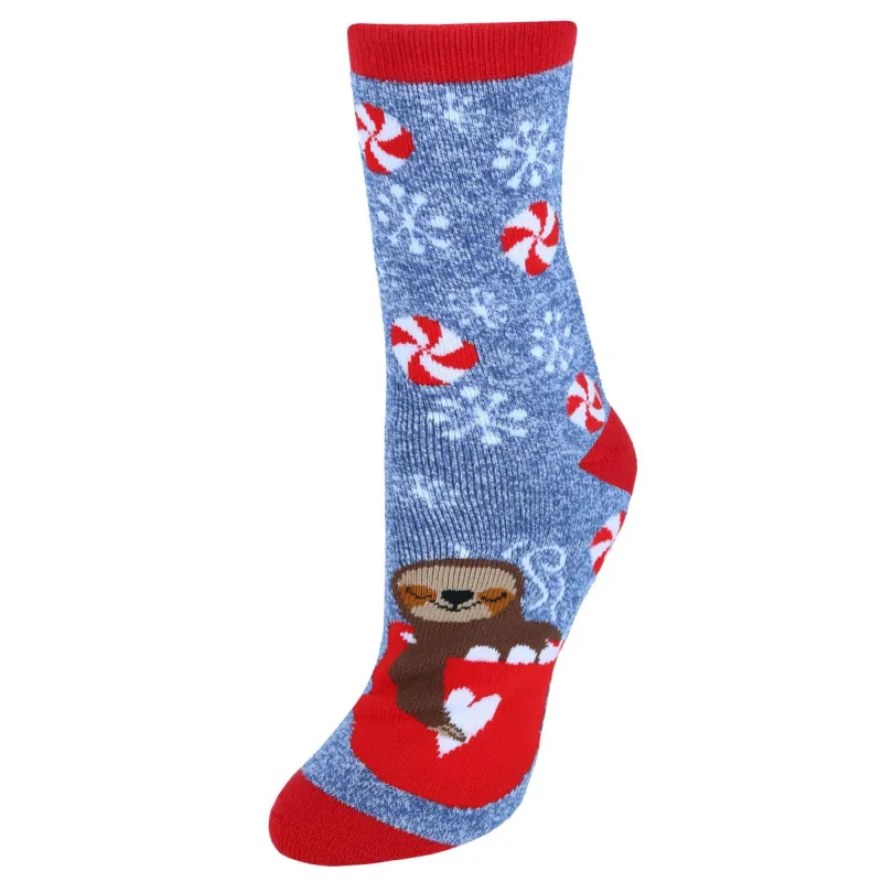 CTM® Women's Holiday Super Soft Crew Sock with Grippers made by Belt Outlet