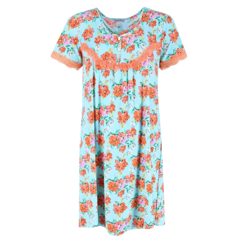 Elegant Emily Women's Blue Floral Nightgown sold by Belt Outlet
