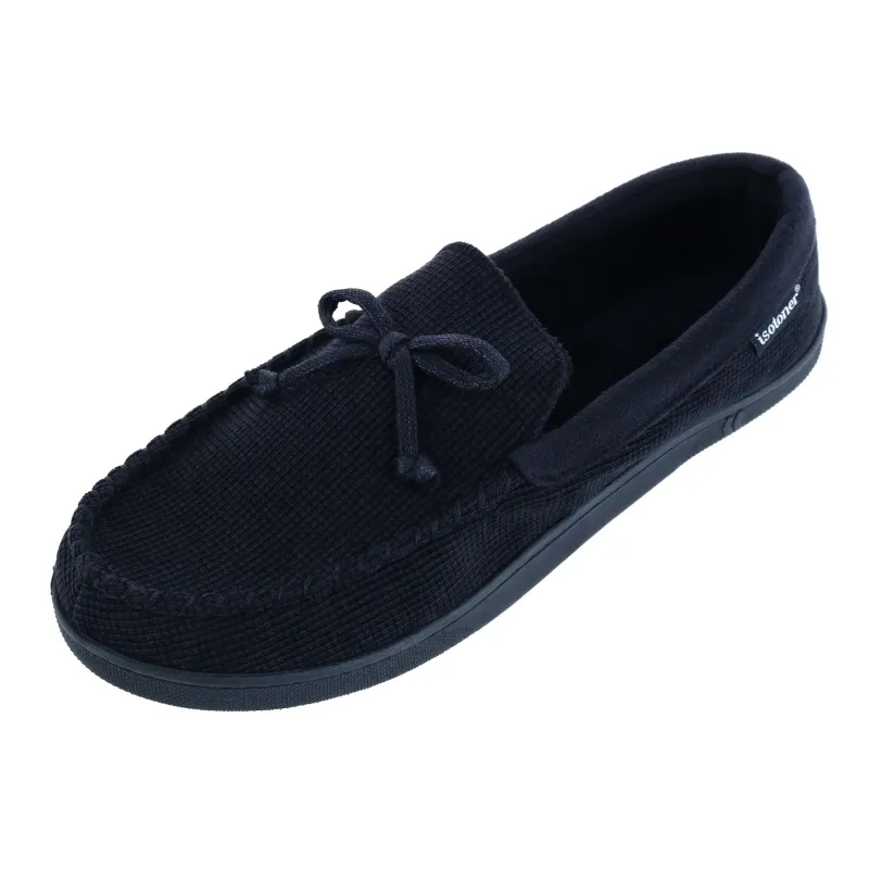 Isotoner Men's Mini Box Cord Luke Moccasin Slipper made by isotoner