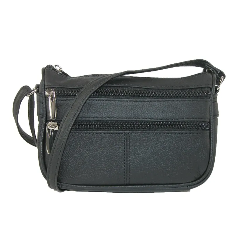 CTM® Women's Multi Pocket Adjustable Shoulder Bag Cross body made by Belt Outlet