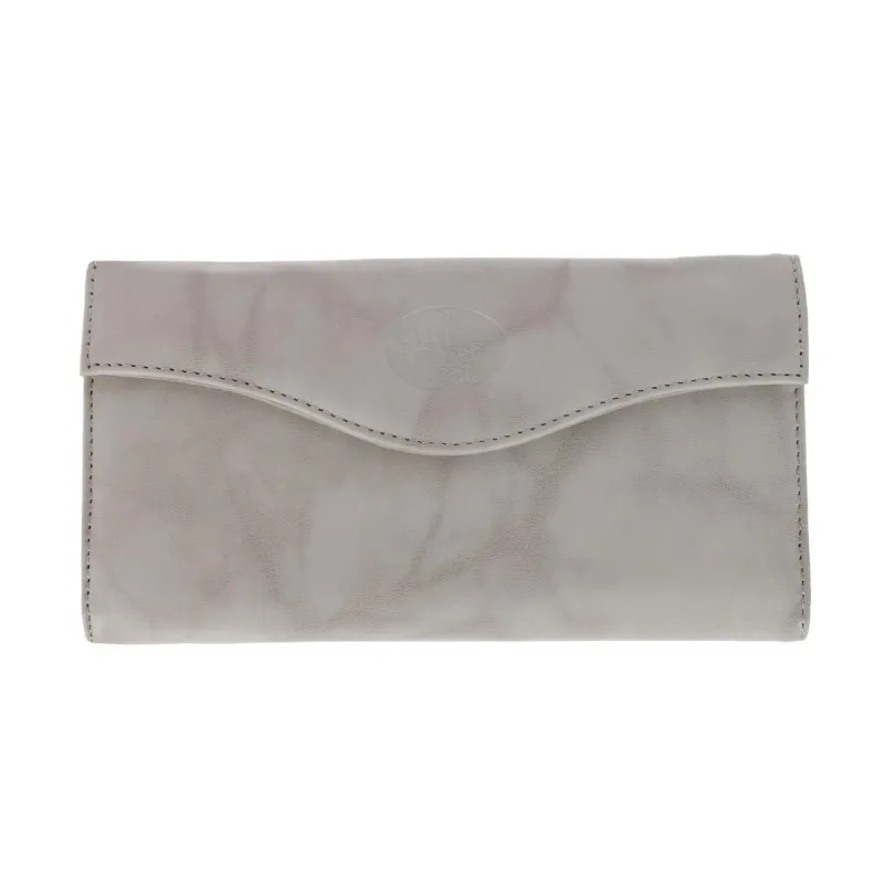 Buxton Women's Leather Long Bifold Organizer Wallet with Floral Emboss sold by Belt Outlet