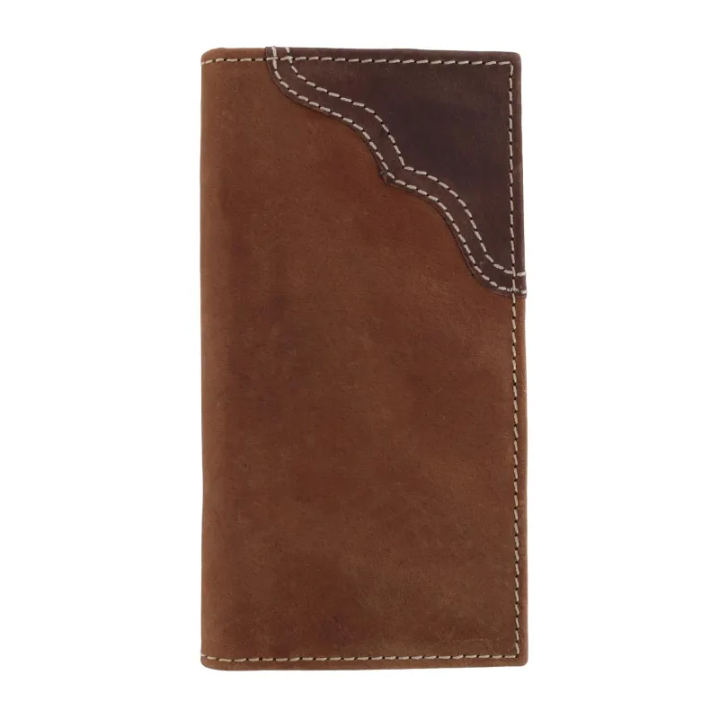 Wrangler Men's Leather Checkbook Cover Pocket Secretary Wallet sold by Belt Outlet