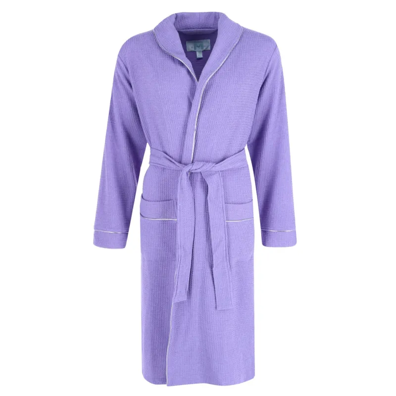 Majestic International Women's Waffle Knit Shawl Robe made by Belt Outlet