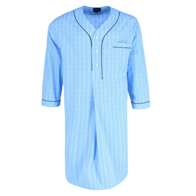 Majestic International Men's Basic Cotton Plaid Nightshirt sold by Belt Outlet