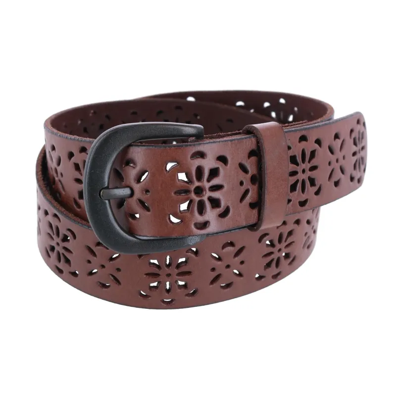 CTM® Women's Perforated Design Leather Belt sold by Belt Outlet