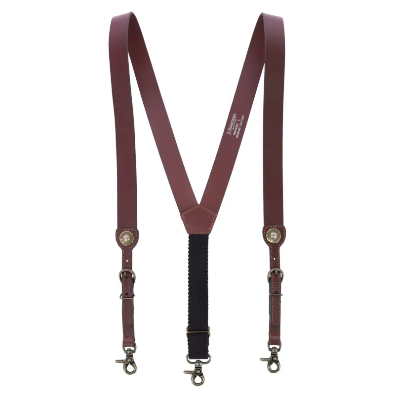 Nocona Belt Co Men's Leather Buckle Suspenders with Concho Details sold by Belt Outlet
