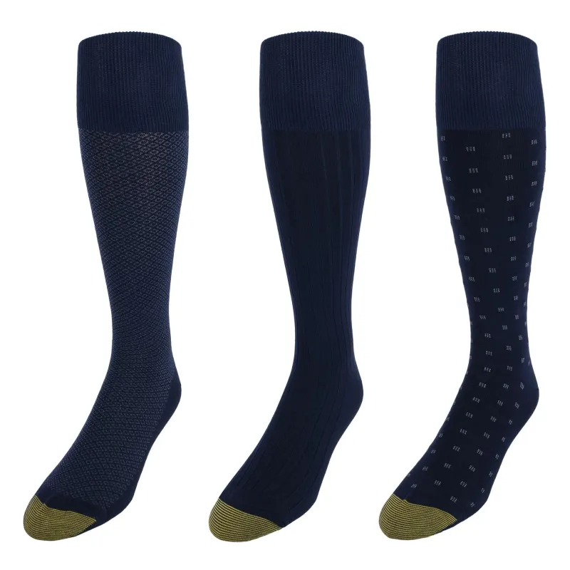 Gold Toe Men's Over the Calf Moisture Control Fashion Socks (Pack of 3) made by Gold Toe