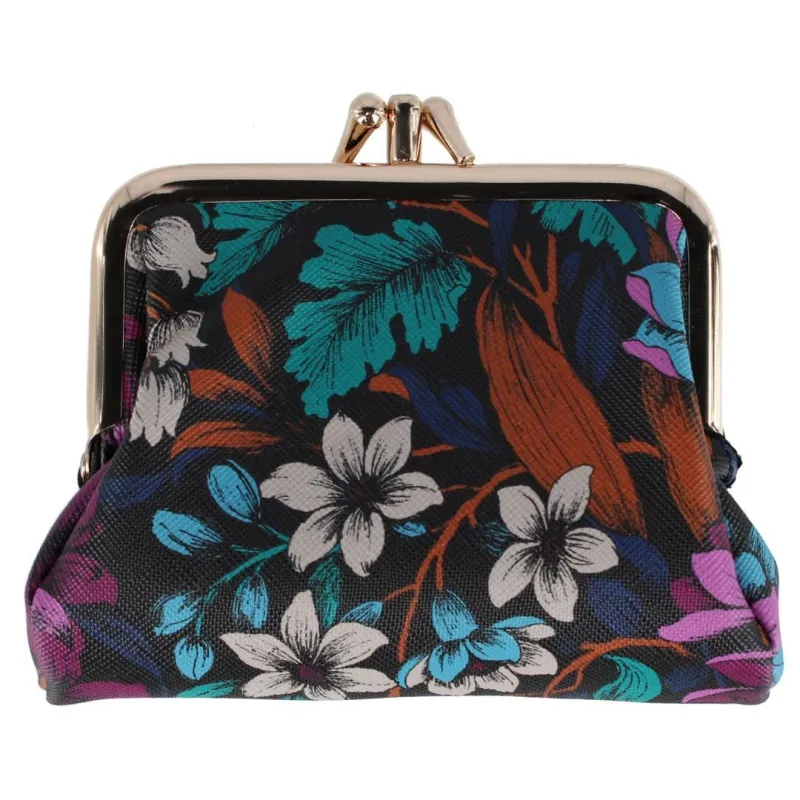 Julia Buxton Women's Premium Faux Leather Triple Frame Coin Purse Wallet made by Belt Outlet