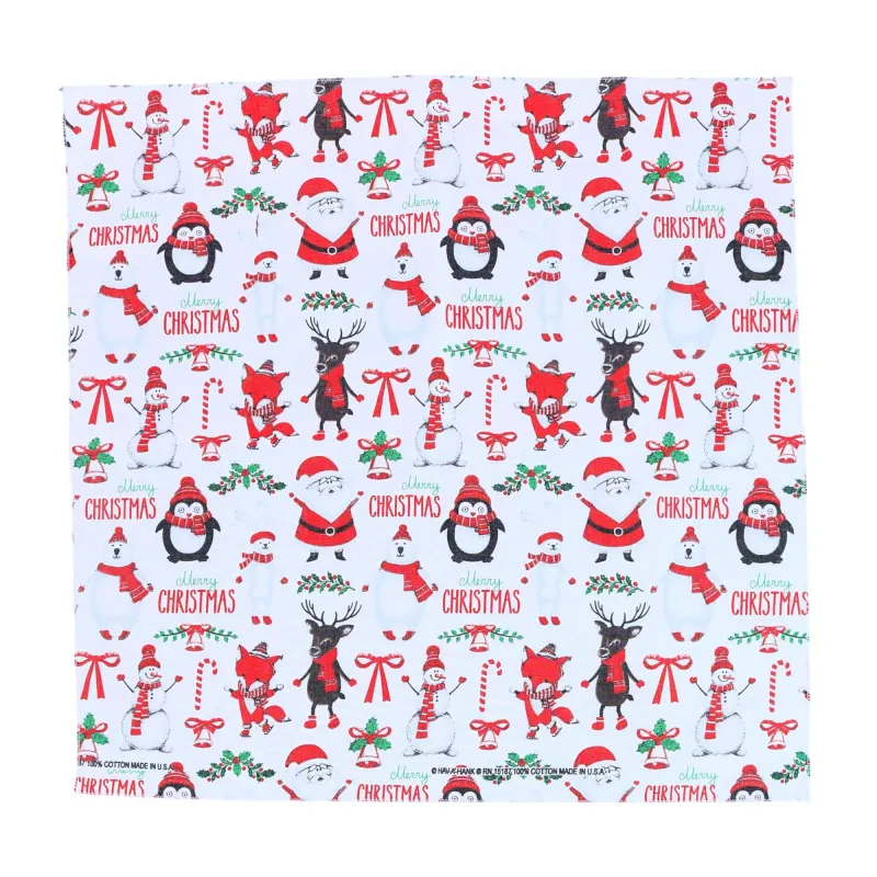 CTM® Cotton Winter Wonderland Christmas Holiday Bandana sold by Belt Outlet