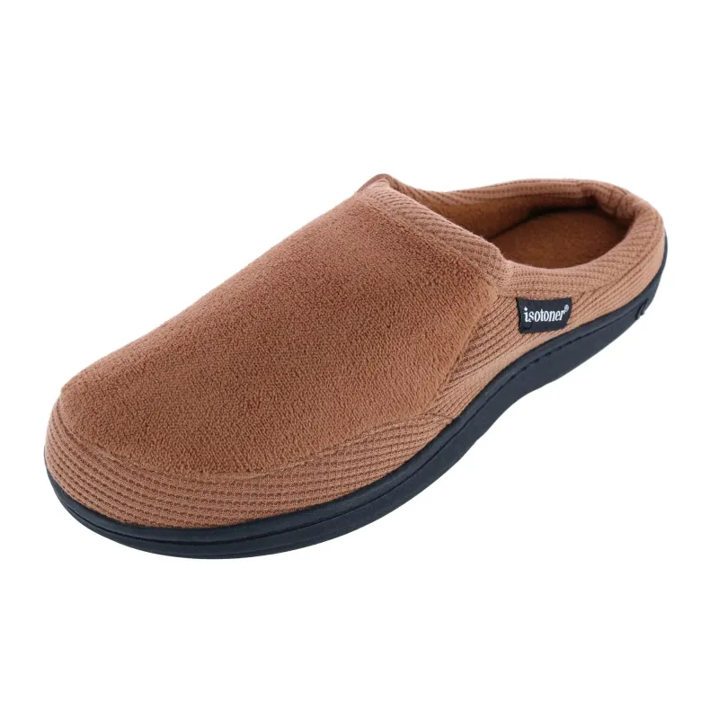 Isotoner Men's Microterry and Waffle Travis Hoodback Slipper sold by Belt Outlet