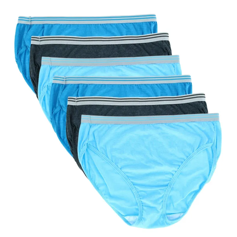 Fruit of the Loom Women's Plus Size Heather Assorted Hi-Cut Panty (6 Pack) made by Fruit of the Loom