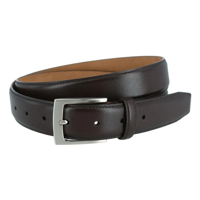 Trafalgar Men's Stitched Feather Edge Belt made by Trafalgar
