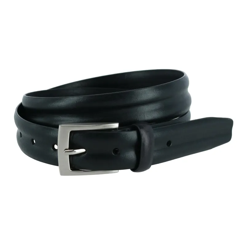 Trafalgar Men's Center Heat Crease Leather Belt made by Trafalgar