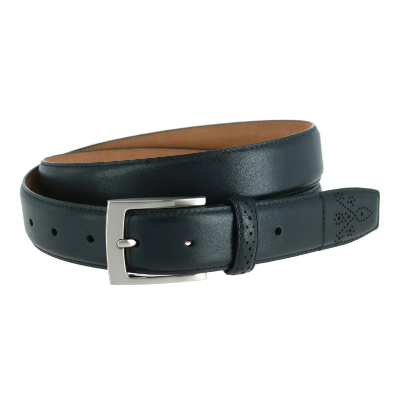 Trafalgar Men's Perforated Touch Leather Belt made by Trafalgar