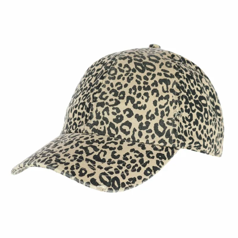 David & Young Women's Distressed Leopard Print Baseball Hat sold by Belt Outlet