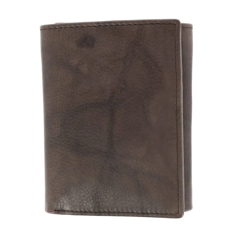 CTM® Men's American Bison Leather RFID Trifold Wallet sold by Belt Outlet