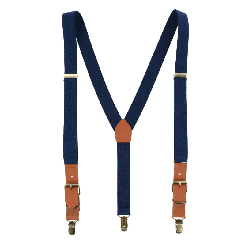 CTM® Men's 1 Inch Wide Suspender with Faux Leather Buckle and Clip-Ends made by Belt Outlet