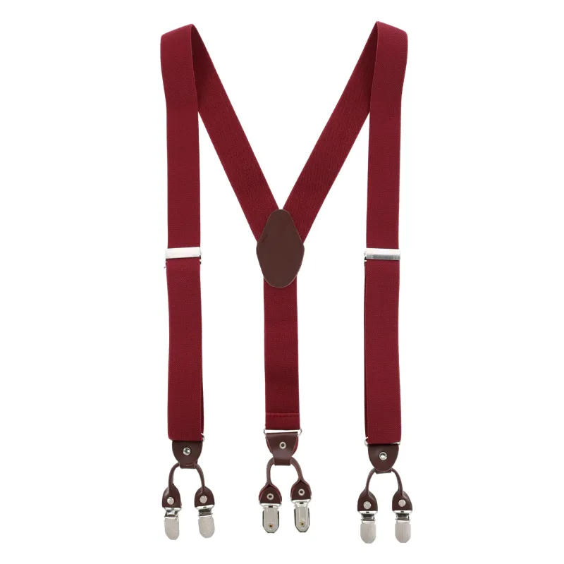CTM® Men's 1.375 Inch Wide Solid Color Y-Back Double Clip-End Suspenders sold by Belt Outlet