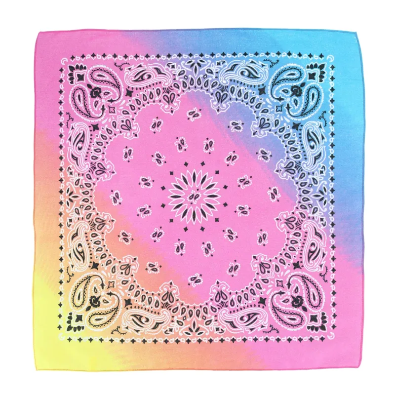 CTM® Pastel Ombre Paisley Print Bandana made by Belt Outlet