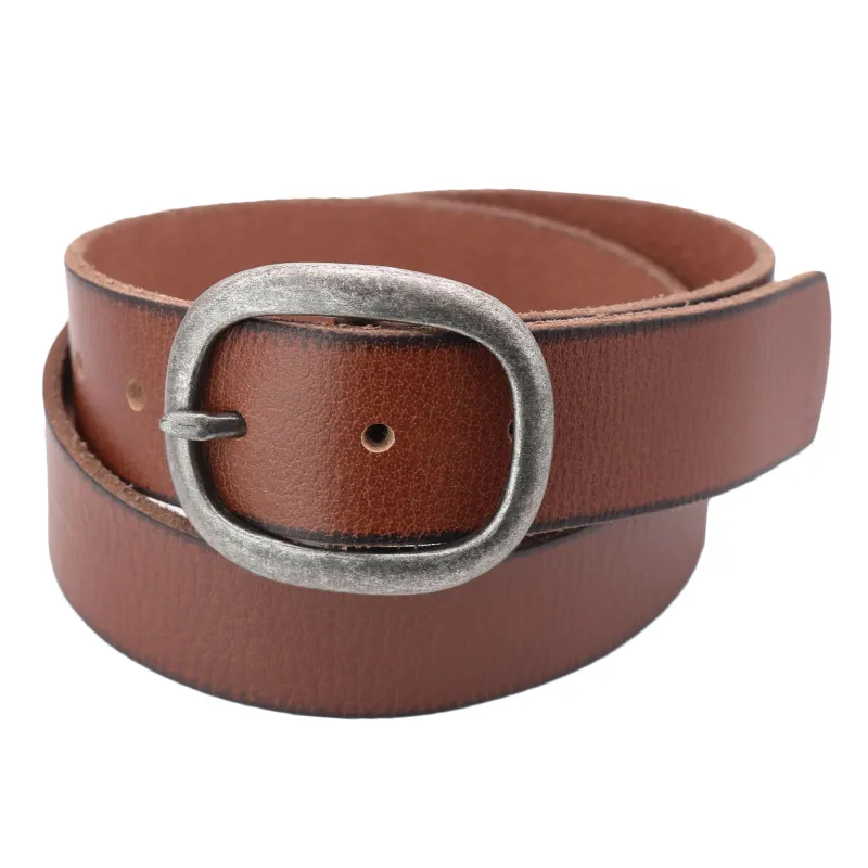 Cowgirls Rock Women's 1.5 Inch Wide Center Bar Buckle Belt with Burnished Edges made by Belt Outlet