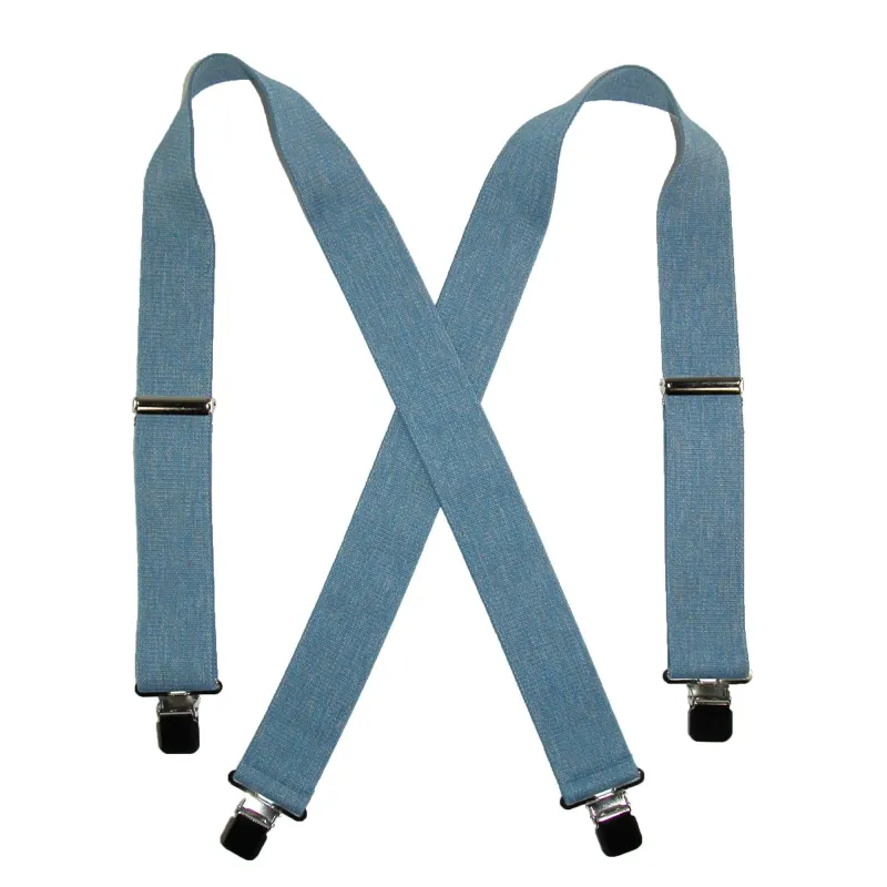 CTM® Men's Denim Clip-End 2 Inch Suspenders made by Belt Outlet