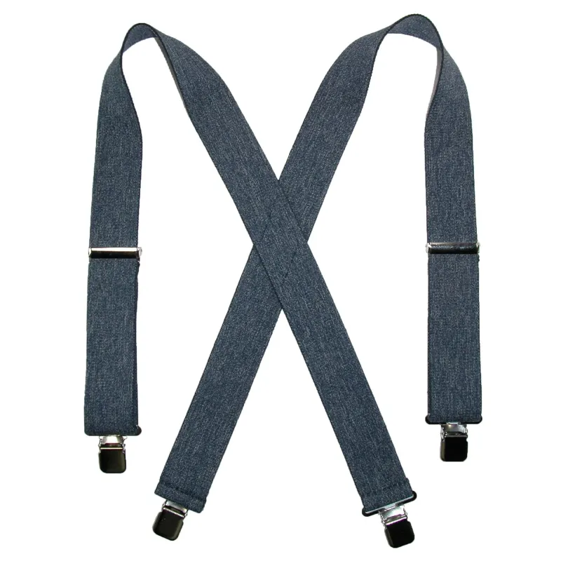 CTM® Men's Denim Clip-End 2 Inch Suspenders made by Belt Outlet