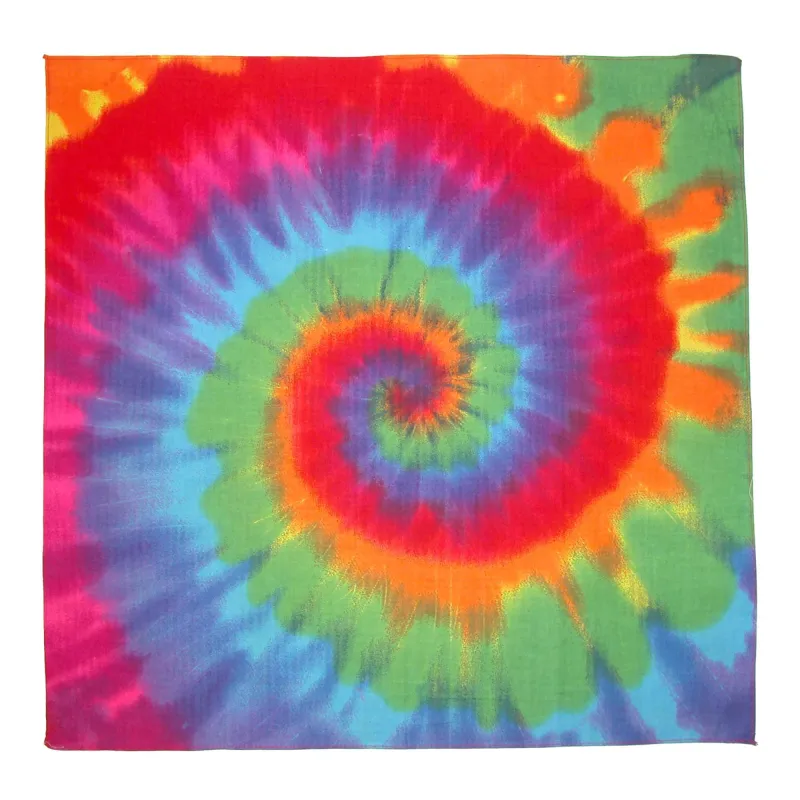 CTM® Rainbow Tie Dye Bandana (Pack of 6) sold by Belt Outlet