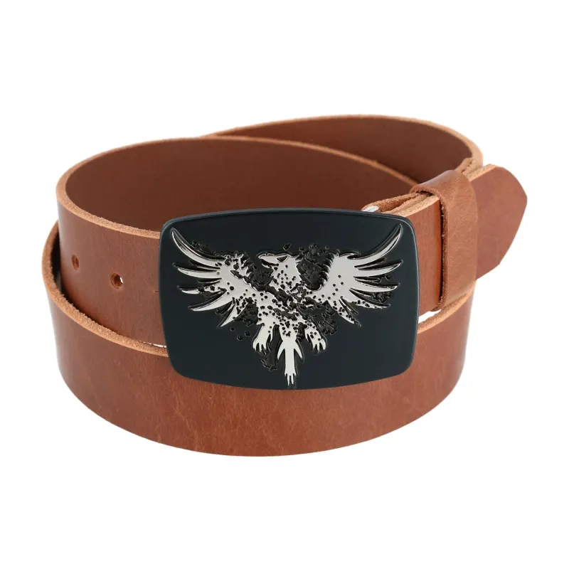 CTM® Men's Leather Bridle Belt with Phoenix Belt Buckle (2 Buckle Set) made by Belt Outlet