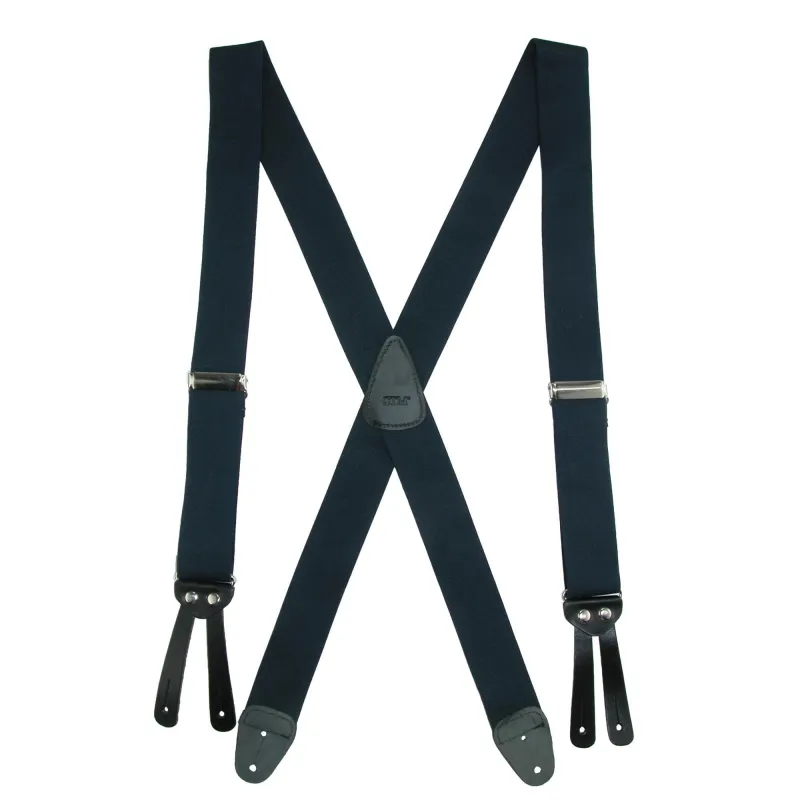 CTM® Men's Elastic Basic X-Back Button-End Suspenders made by Belt Outlet