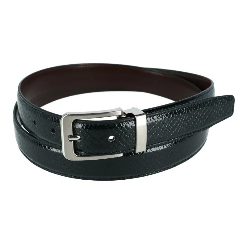 CTM® Lizard Print 1 1/8 Inch Reversible Dress Belt sold by Belt Outlet