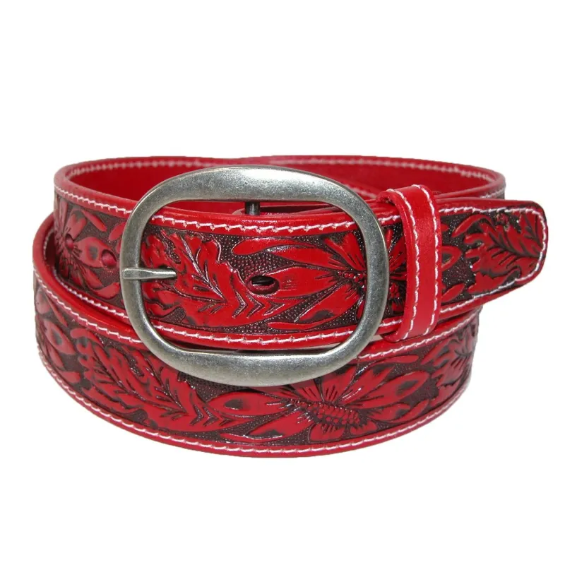 CTM® Leather Western Embossed Belt with Removable Buckle sold by Belt Outlet